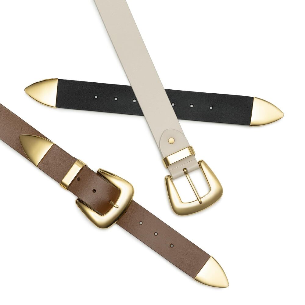 3589 Double Buckle Western Waist Belt For Women – Boho Cowgirl - Picture 5 of 6